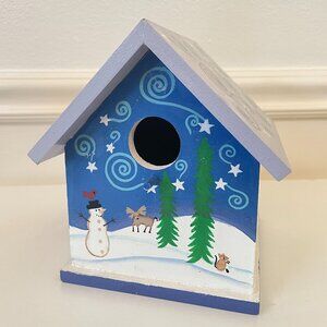 Winter Christmas Snowy Birdhouse
